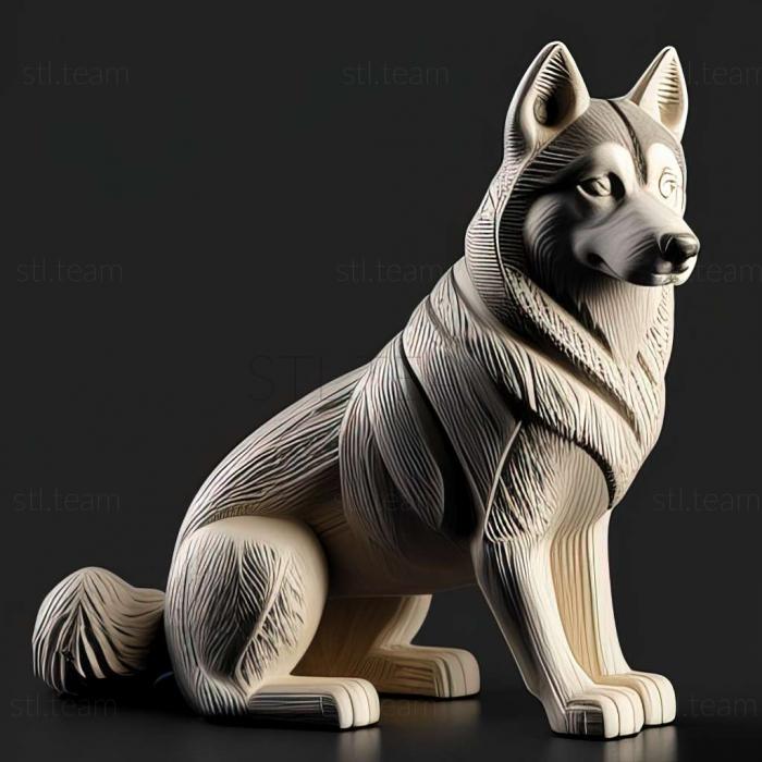 3D модель Сибірський хаскі собака (STL)
